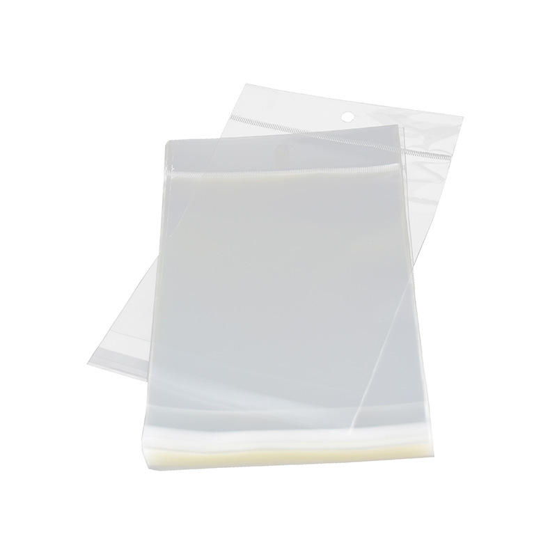 Pungă de ambalare cu deschidere orizontală, autoadezivă, transparentă, pentru etichete de card, cu orificiu de agățare, potrivită pentru bijuterii, jucării și rechizite, cu logo imprimat