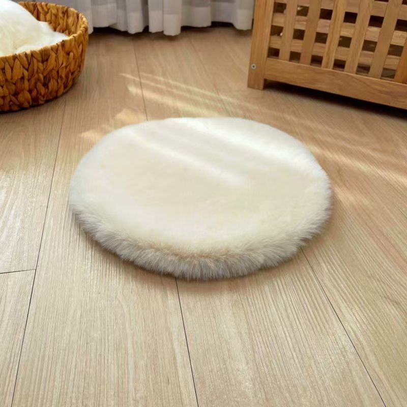 Μαξιλάρι ύπνου γάτας από βελούδο με ψεύτικη γούνα λαγουδάκι, στρογγυλό καταφύγιο γάτας, παχύ και ζεστό, αντιολισθητικό εσωτερικό μαξιλάρι