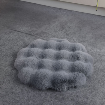 Κυκλική μαξιλαροθήκη για κατοικίδια, παχύτερο ζεστό μαξιλάρι με μακριά γούνα κουνελιού, μαξιλάρι καθίσματος για σκύλους και γάτες, καταγωγή Zhejiang