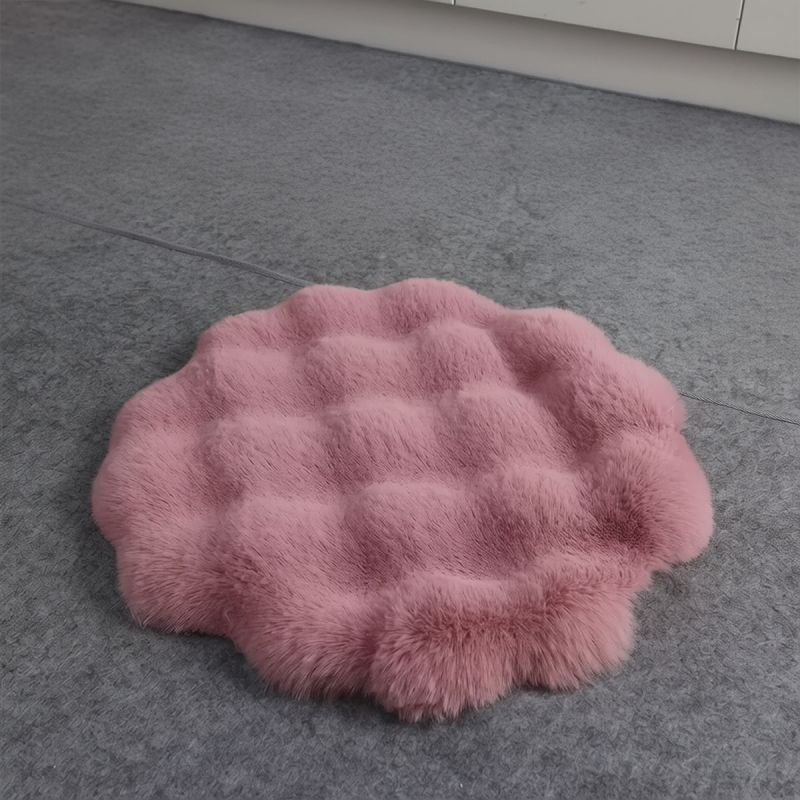 Κυκλική μαξιλαροθήκη για κατοικίδια, παχύτερο ζεστό μαξιλάρι με μακριά γούνα κουνελιού, μαξιλάρι καθίσματος για σκύλους και γάτες, καταγωγή Zhejiang