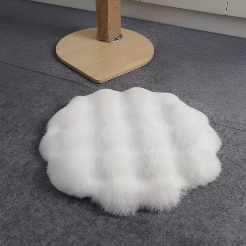 Κυκλική μαξιλαροθήκη για κατοικίδια, παχύτερο ζεστό μαξιλάρι με μακριά γούνα κουνελιού, μαξιλάρι καθίσματος για σκύλους και γάτες, καταγωγή Zhejiang