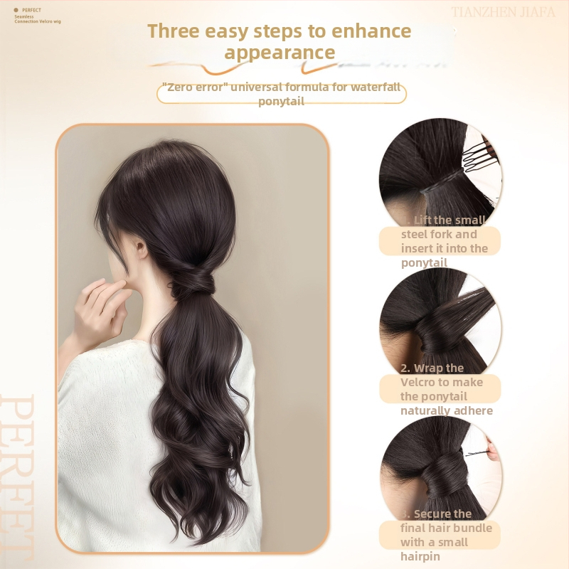 Peruka s kopčom za pričvršćivanje, kovrčava kosa, vlakna visoke temperature svile, mehanička obrada