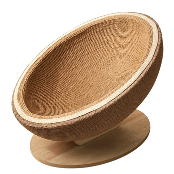 Φωλιά γάτας με ενσωματωμένο πίνακα γρατζουνίσματος, μισοκλειστό σχέδιο, ύφασμα από βαμβάκι και λινό, κατάλληλη για εσωτερικούς χώρους, όλες οι εποχές