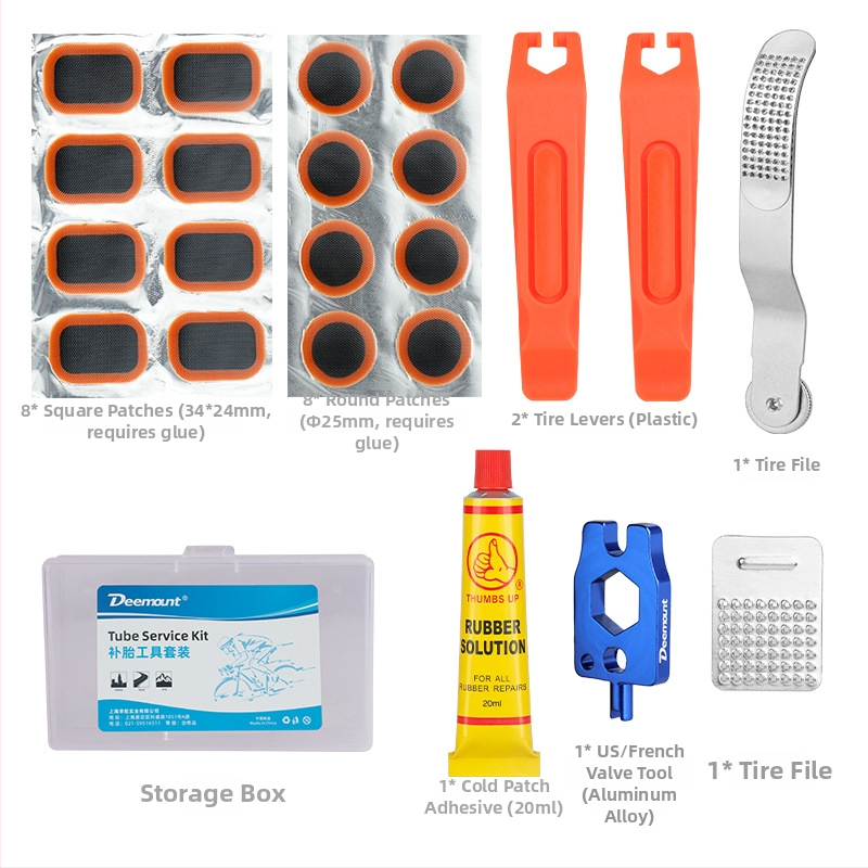 Sada na opravu pneumatík, prenosná, oprava defektu v duši, lepidlo na studené opravy, pre bicykle (horské a cestné)