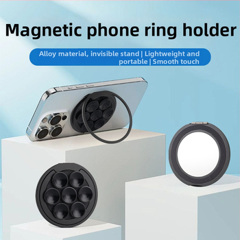 Magnetski držač za telefon od aluminijske legure, silikon usisna čašica i ultratanki držač prstena