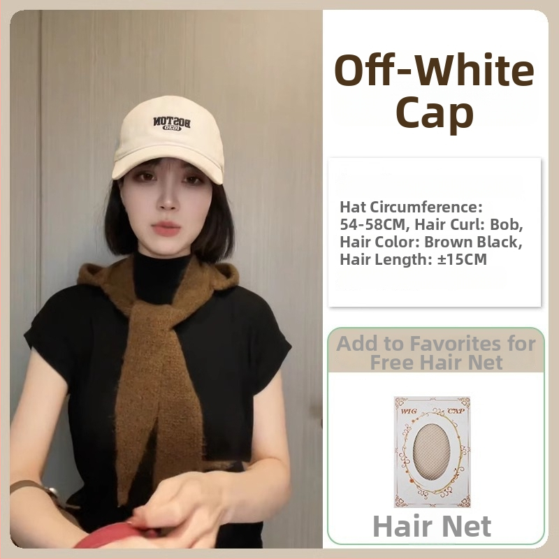 Šešir-peruka All-in-One, kratka frizura, potpuno pokrivanje glave, termootporna sintetička kosa, korejski stil, bez šiške