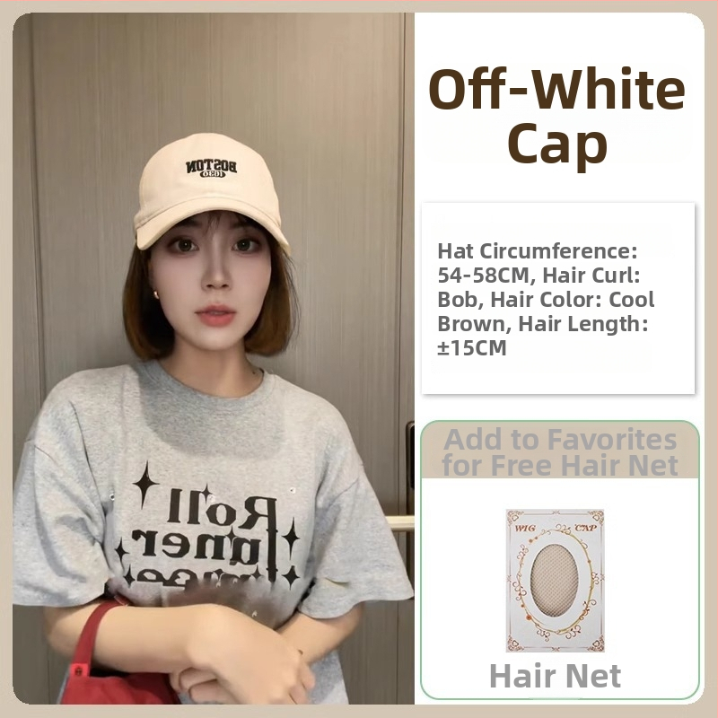 Šešir-peruka All-in-One, kratka frizura, potpuno pokrivanje glave, termootporna sintetička kosa, korejski stil, bez šiške