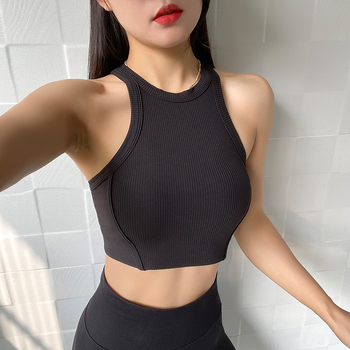 Ženski sportski grudnjak za jogu s fiksnim košaricama, 3/4 košarica, srednje oblik košarice, fiksne dvostruke naramenice, brzo sušeći materijal (80% najlona)