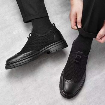 Muške sandale - prozračni mrežasti gornji dio, slip-on, protuklizna PVC potplat