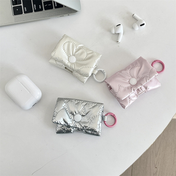 Korejska stilska mašna torbica za AirPods zaštitni kućište – PU materijal, univerzalni stil, tkanina izrada, podrška prilagodbi, kompatibilno s Apple, Huawei i drugim uređajima