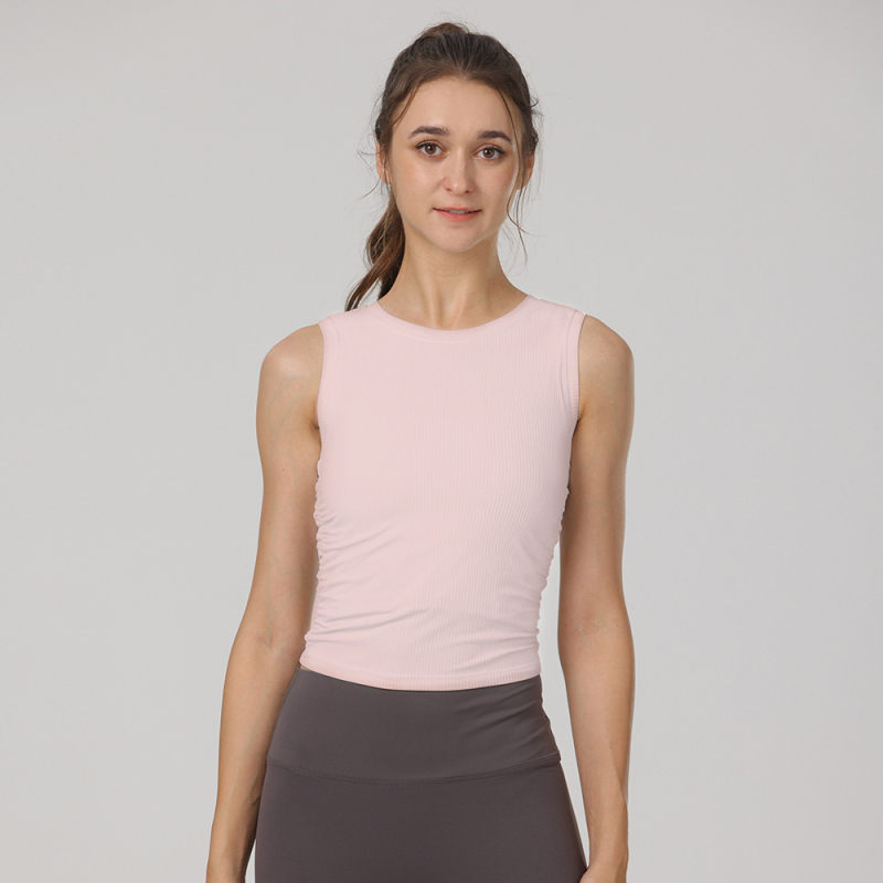 Ženski bezrukavni top za jogu, slim fit, dužina do bokova, brzo se suši, tkanina od najlona i spandeksa (80% najlon, 20% spandeks)