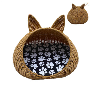 Cuib din plastic pentru pisici – semiînchis, respirabil, cu mai multe niveluri, detașabil și lavabil, pentru toate sezoanele