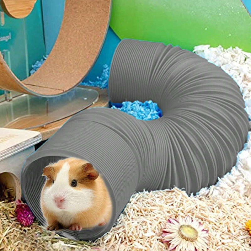 Tunel telescopic din plastic pentru hamsteri – utilizare pe patru sezoane, jucărie pentru animale de companie mici
