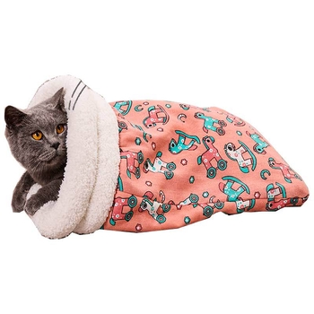 Cuib de pisică pentru iarnă – pat semi-închis din flanel, pentru pisici, cuib pentru animale