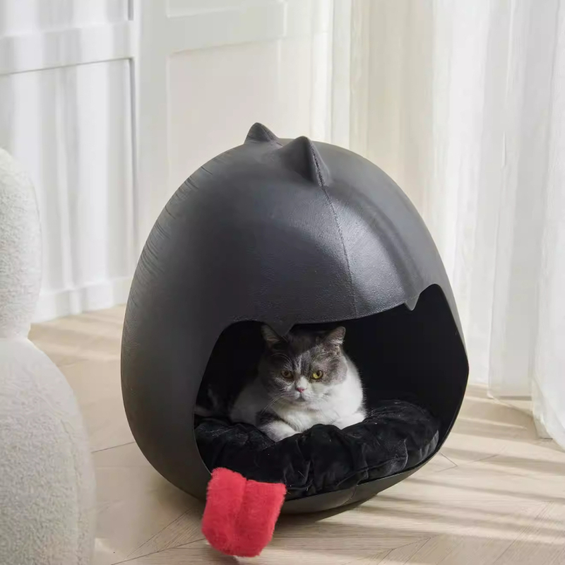 Pat de pisici în formă de dinozaur, material PP, universal pentru toate anotimpurile, respirabil și cald, potrivit pentru pisici și câini mici