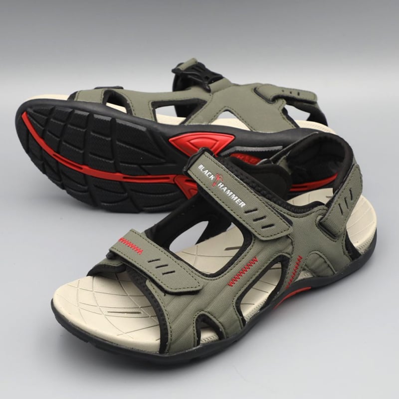 Sandale pentru bărbați, stil sport, închidere Velcro, talpă din caucioc, partea superioară din materiale multiple