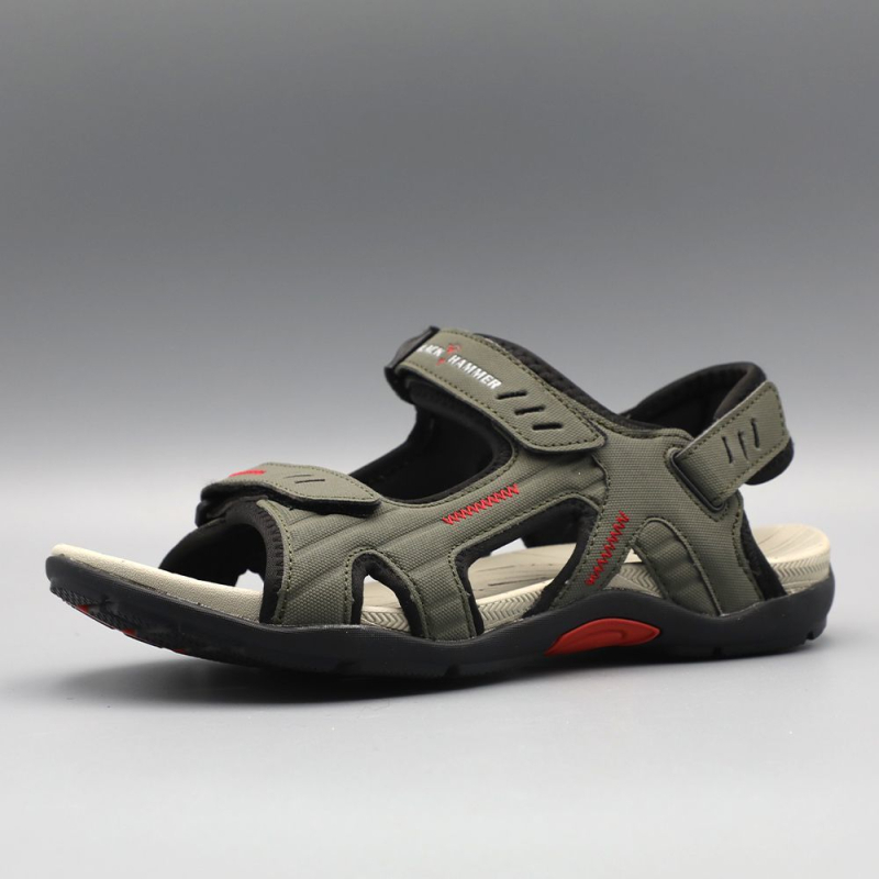 Sandale pentru bărbați, stil sport, închidere Velcro, talpă din caucioc, partea superioară din materiale multiple