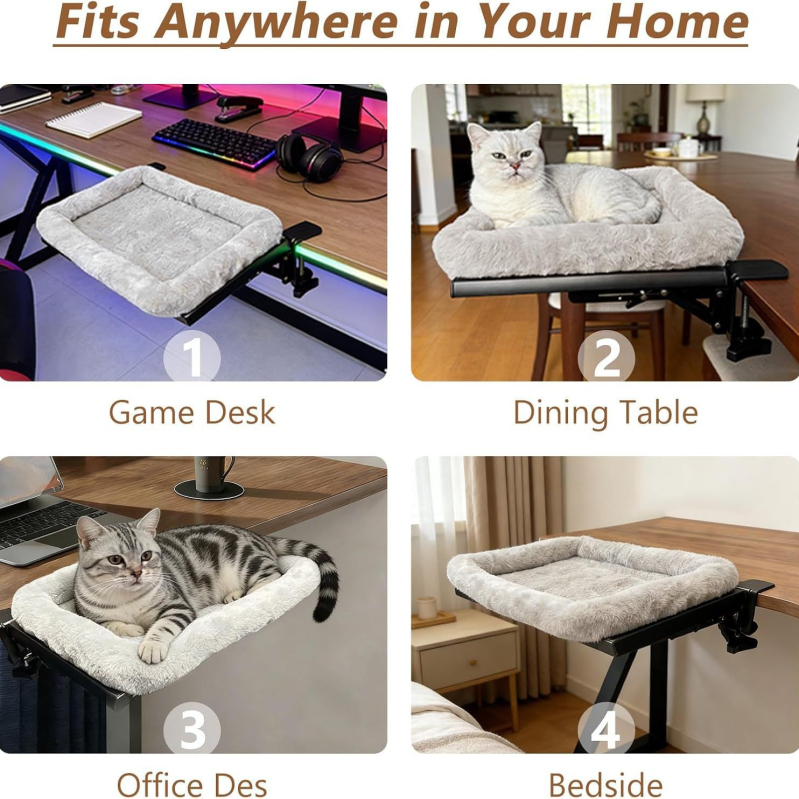 Mačje gnijezdo za stol – plišano, pluta na stolu, štedno zauzima prostor, za sve sezone, za ured