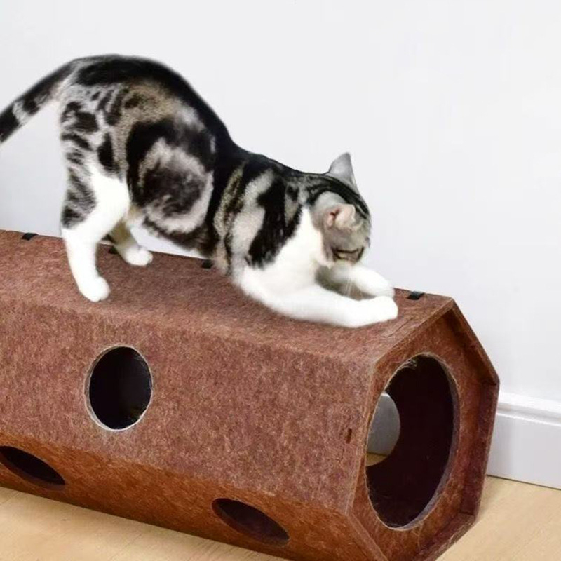 Šesterokutni filc mačji tunel - mačja kućica s dijamantnim otvorom, artikl 04, marka HuChen