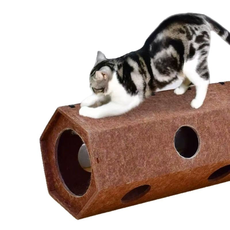 Šesterokutni filc mačji tunel - mačja kućica s dijamantnim otvorom, artikl 04, marka HuChen