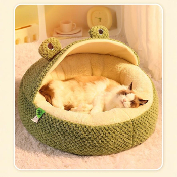 Okruglo poluzatvoreno gnijezdo za mačke, topla tkanina, uklonjivo i perivo, pogodno za sve sezone, unutarnja i vanjska upotreba