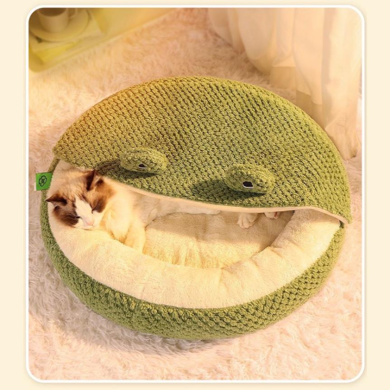 Okruglo poluzatvoreno gnijezdo za mačke, topla tkanina, uklonjivo i perivo, pogodno za sve sezone, unutarnja i vanjska upotreba