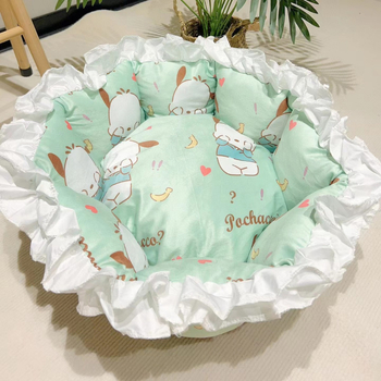 Lu Pet gnijezdo za mačke - za sve sezone, prozračno, čipkasti rub, od tkanine