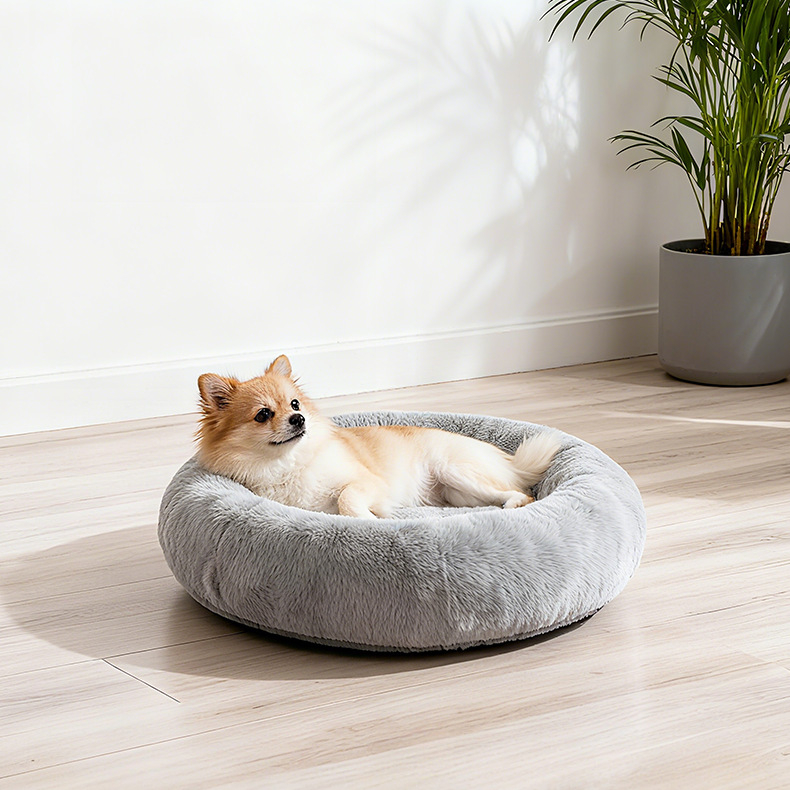 Cuib pentru pisici din țesătură, formă rotundă, lavabil, cald pentru toamnă/iarnă, SINING SN033