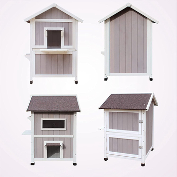 Drveno gnijezdo za mačke – Sve sezone, prozračno i toplo, unutarnja i vanjska upotreba