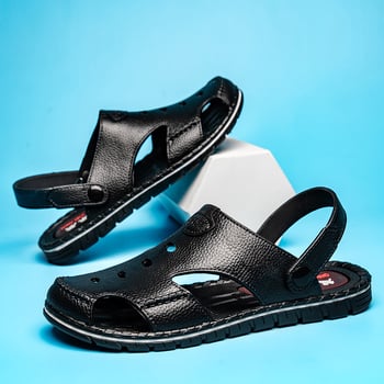 Muške Baotou sandale, plažni stil, PVC gornji dio, plastična potplata, prozračne? prozračne nije, prozračnost, vodootporne, protuklizne, otporne na habanje, sandale za vožnju ljeti
