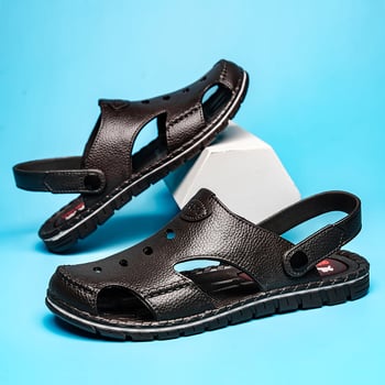 Muške Baotou sandale, plažni stil, PVC gornji dio, plastična potplata, prozračne? prozračne nije, prozračnost, vodootporne, protuklizne, otporne na habanje, sandale za vožnju ljeti