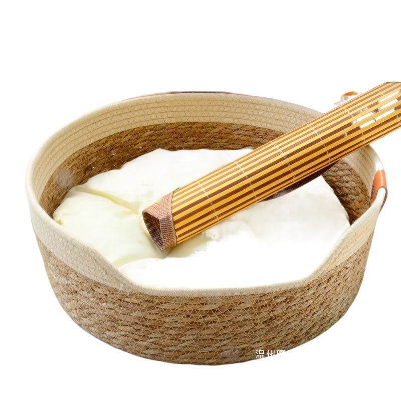 Cuib pentru pisici din ratan împletit - universal pentru toate sezoanele, respirabil și cald