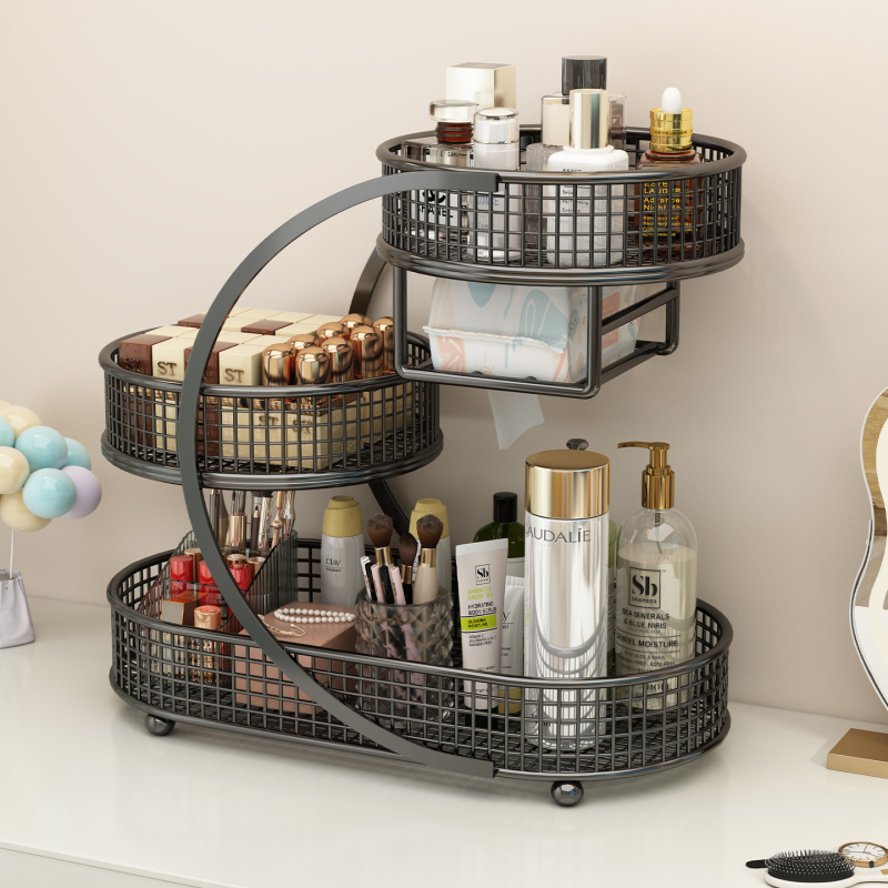 Organizator pentru cosmetice și bijuterii - Fier, capacitate 12 L, fără asamblare, Personalizare disponibilă, Imprimare logo