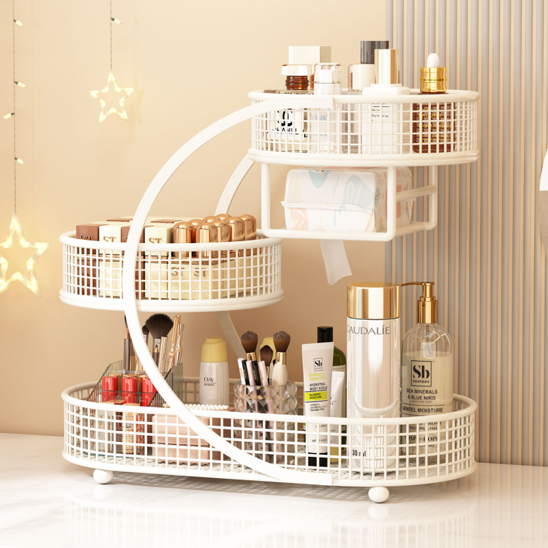 Organizator pentru cosmetice și bijuterii - Fier, capacitate 12 L, fără asamblare, Personalizare disponibilă, Imprimare logo