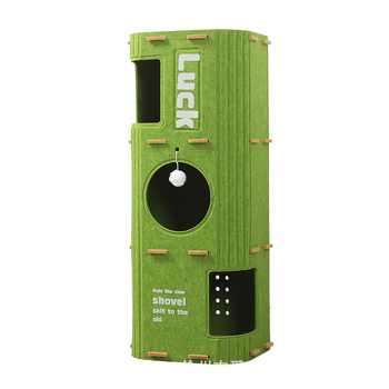 Cuib de pisici din felț cu structură dublă și triplă, scară de cățărare, pat interior și casă pentru pisici