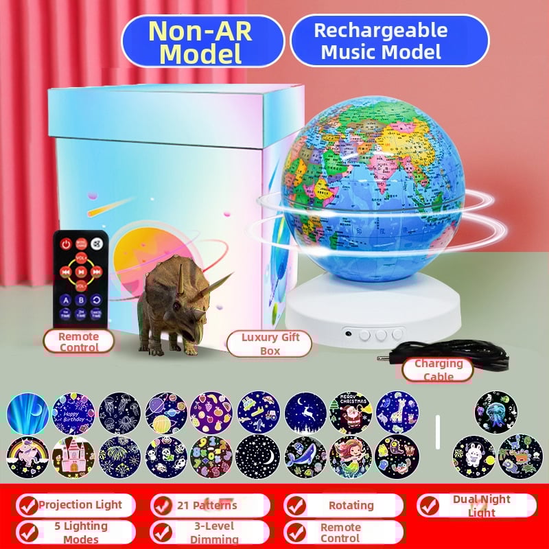 Éjszakai fény zenével és csillagos ég projektorral; hálózati tápellátás, műanyag ház