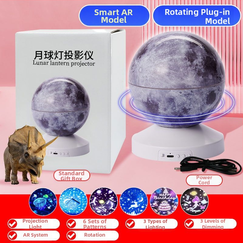 Éjszakai fény zenével és csillagos ég projektorral; hálózati tápellátás, műanyag ház