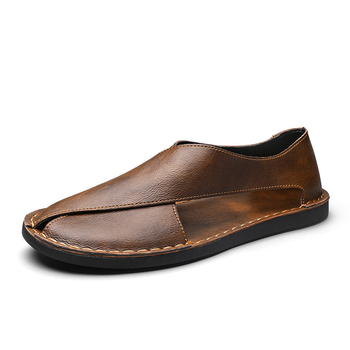 Férfi szandálok retro stílusban, slip-on, gumitalp, légáteresztő, csúszásmentes