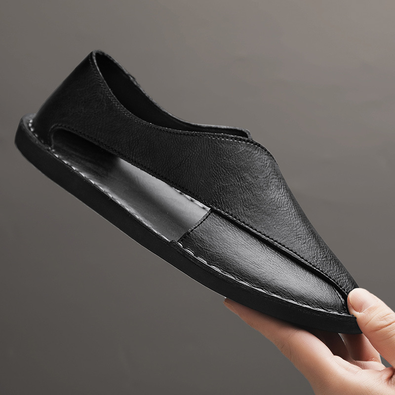 Férfi szandálok retro stílusban, slip-on, gumitalp, légáteresztő, csúszásmentes