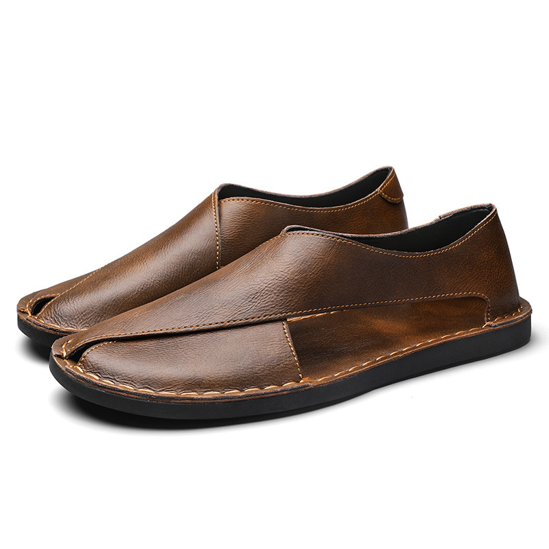 Férfi szandálok retro stílusban, slip-on, gumitalp, légáteresztő, csúszásmentes