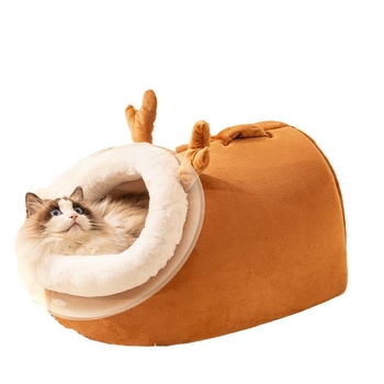 Macskafészek téli meleggel, félig zárt biztonságos macskaház (Anyag: Pamut; Eredet: Kína; Márka: Aoting; Alkalmas: Macska; Kategória: macskafészkek és ketrecek)