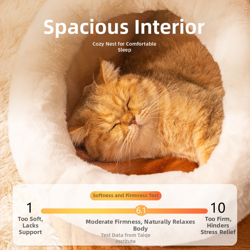 Macskafészek téli meleggel, félig zárt biztonságos macskaház (Anyag: Pamut; Eredet: Kína; Márka: Aoting; Alkalmas: Macska; Kategória: macskafészkek és ketrecek)