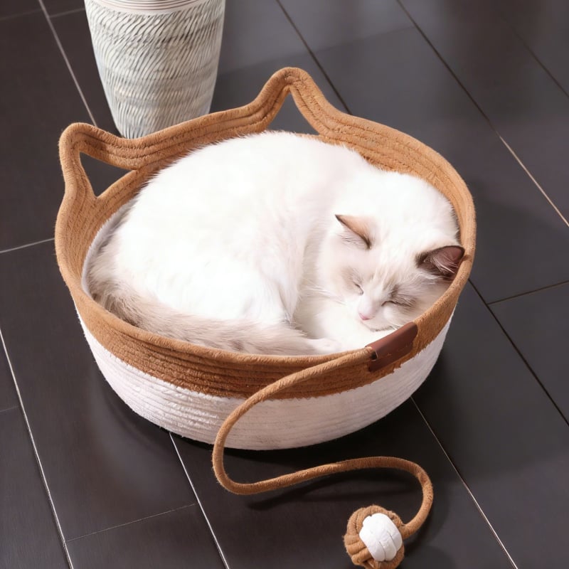 Mačje leglo od tkanine - Ležište za kućne ljubimce za mačke (Model Cotton Thread Cat Bed)