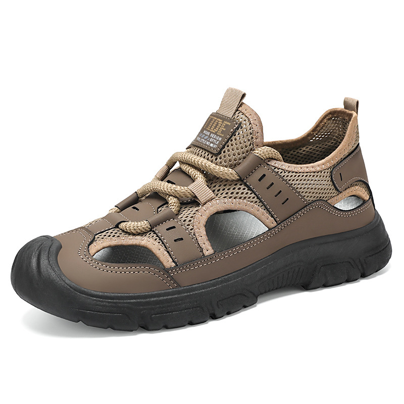 Muške sandale - prozračne, slip-on, gornji dio od umjetne kože, PVC potplata, ljeto