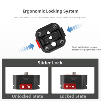 Beizhen Clip-b-g Aluminijska legura pločica brzog otpuštanja Stabilizator, univerzalna kompatibilnost, nosivost 6–10 kg, težina 51,2 g