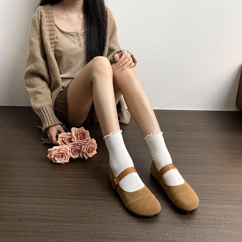 Μέρι Τζέιν λοφέρς – Vintage, στρογγυλή μύτη, ματ επάνω μέρος, κούμπωμα, χαμηλό τακούνι 1–3 εκ., καουτσούκ σόλα