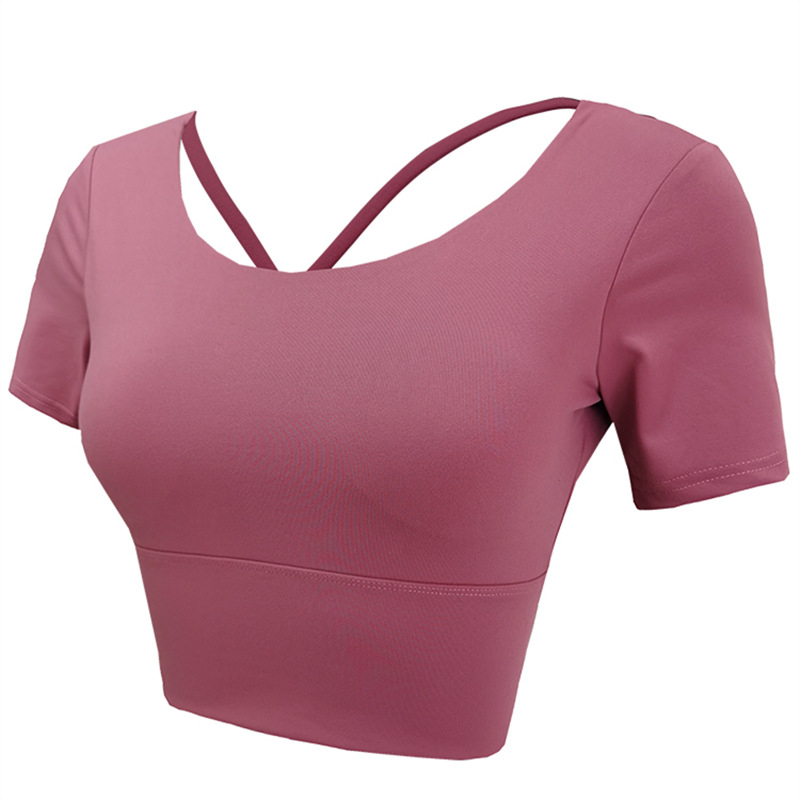 Fitness top u stilu prsluka s oblikovanim košaricama, bez naramenica, 91% najlonska tkanina, jednovrstan dizajn