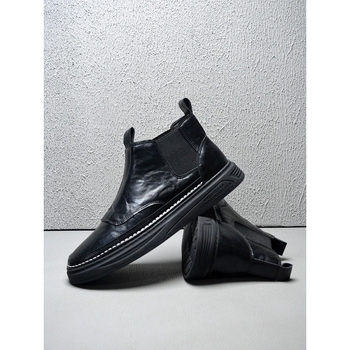 Férfi Chelsea bakancs, felső része mikro szálas bőr, bélés nélküli, műanyag talp, magas szár