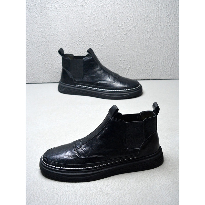 Férfi Chelsea bakancs, felső része mikro szálas bőr, bélés nélküli, műanyag talp, magas szár