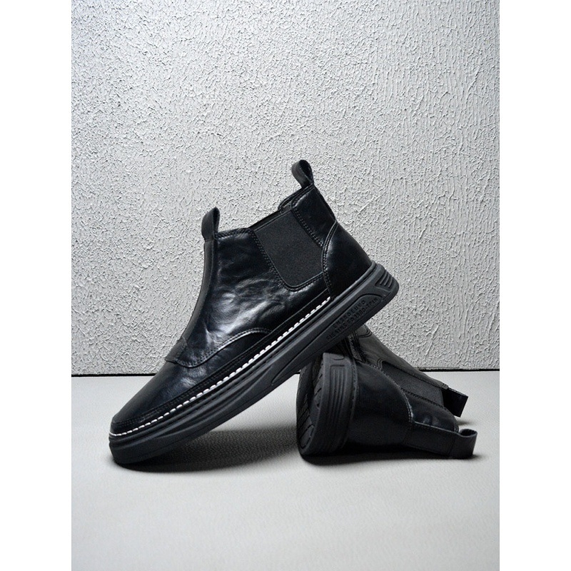 Férfi Chelsea bakancs, felső része mikro szálas bőr, bélés nélküli, műanyag talp, magas szár